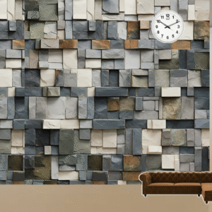 3D Rendering Geometric Mosaic Wallpaper