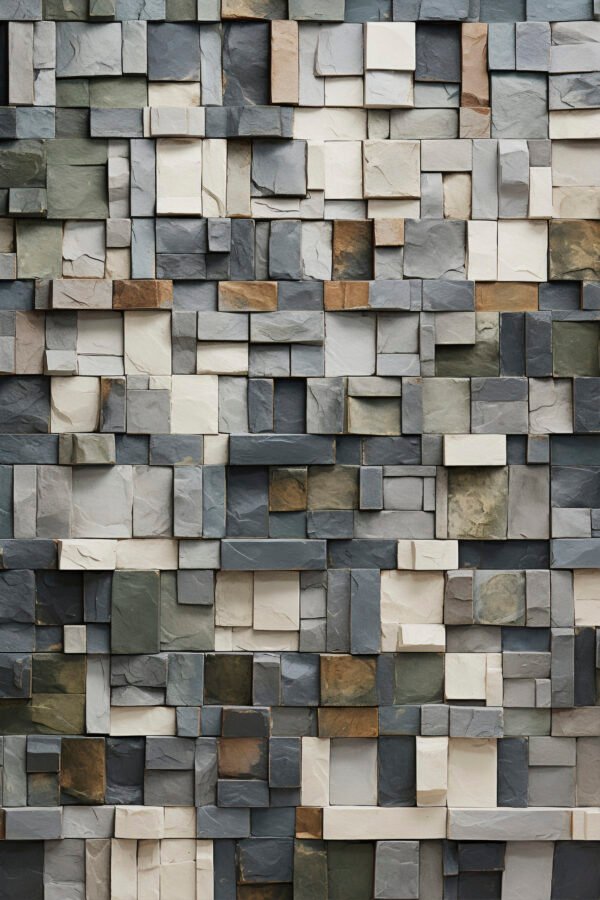 3D Rendering Geometric Mosaic Wallpaper - Image 2