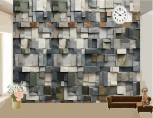 3D Rendering Geometric Mosaic Wallpaper
