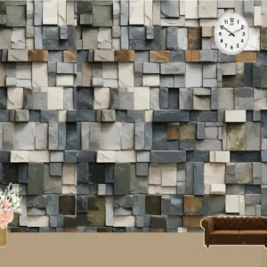 3D Rendering Geometric Mosaic Wallpaper