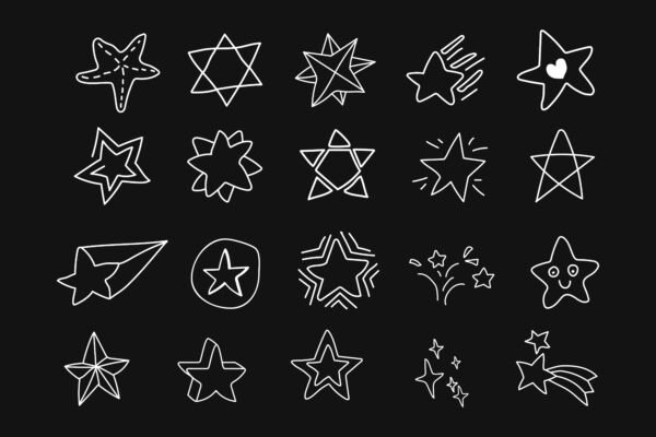 Doodle Stars Set Wallpaper - Image 2