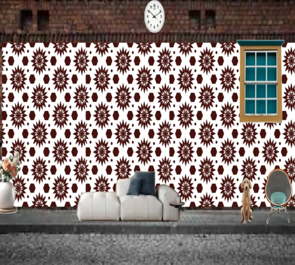 Flat Design Arabesque Seamless Pattern Wallpaper
