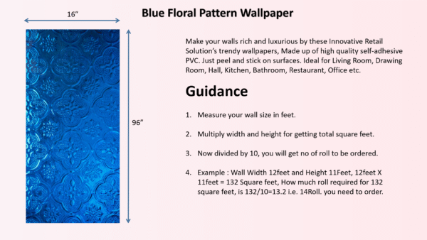 Blue Floral Pattern Wallpaper - Image 2